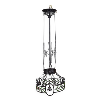 Antique wrought iron chandelier, Germany circa 1900