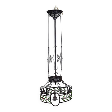 Antique wrought iron chandelier, Germany circa 1900