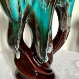 Vase 3 ceramic branches Vallauris 20th century