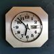 Horloge formica vintage pendule murale silencieuse carrée "Junghans argent"