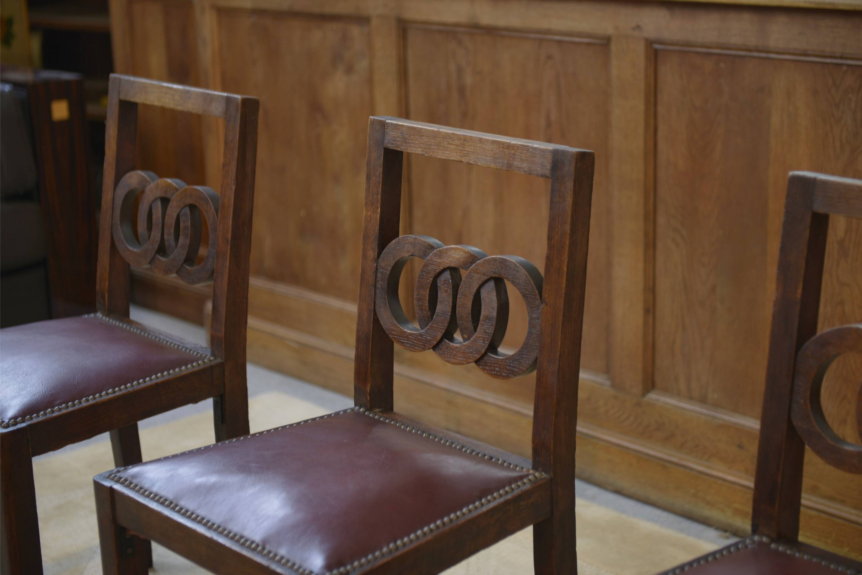 Ensemble de 6 chaises en chêne 1950’s