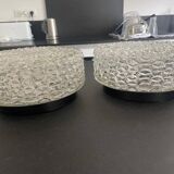Pair of RZB molded glass ceiling lights, 1960s. Germany