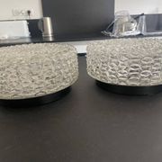 Pair of ceiling lights RZB moulded glass 1960. Germany