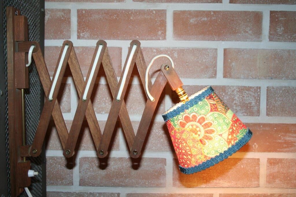 Accordion scandinavian teak wall lights