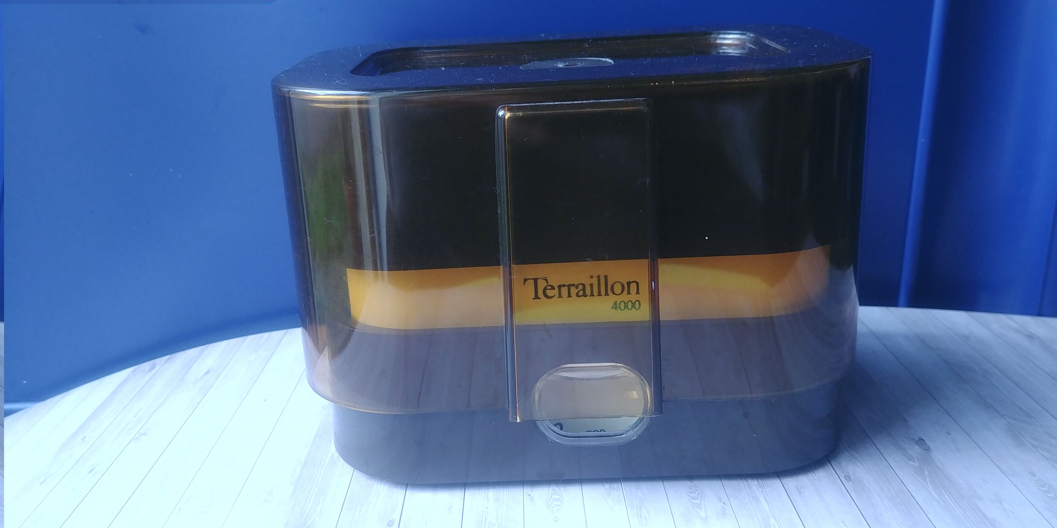 Kitchen scale vintage Terraillon 4000 color brown and beige complete, 70s