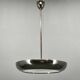 1930s Bauhaus UFO Chrome and Glass Pendant Light, Czechoslovakia