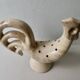 Flower base ceramic rooster, signed Dieulefit Caves, height 32 cm