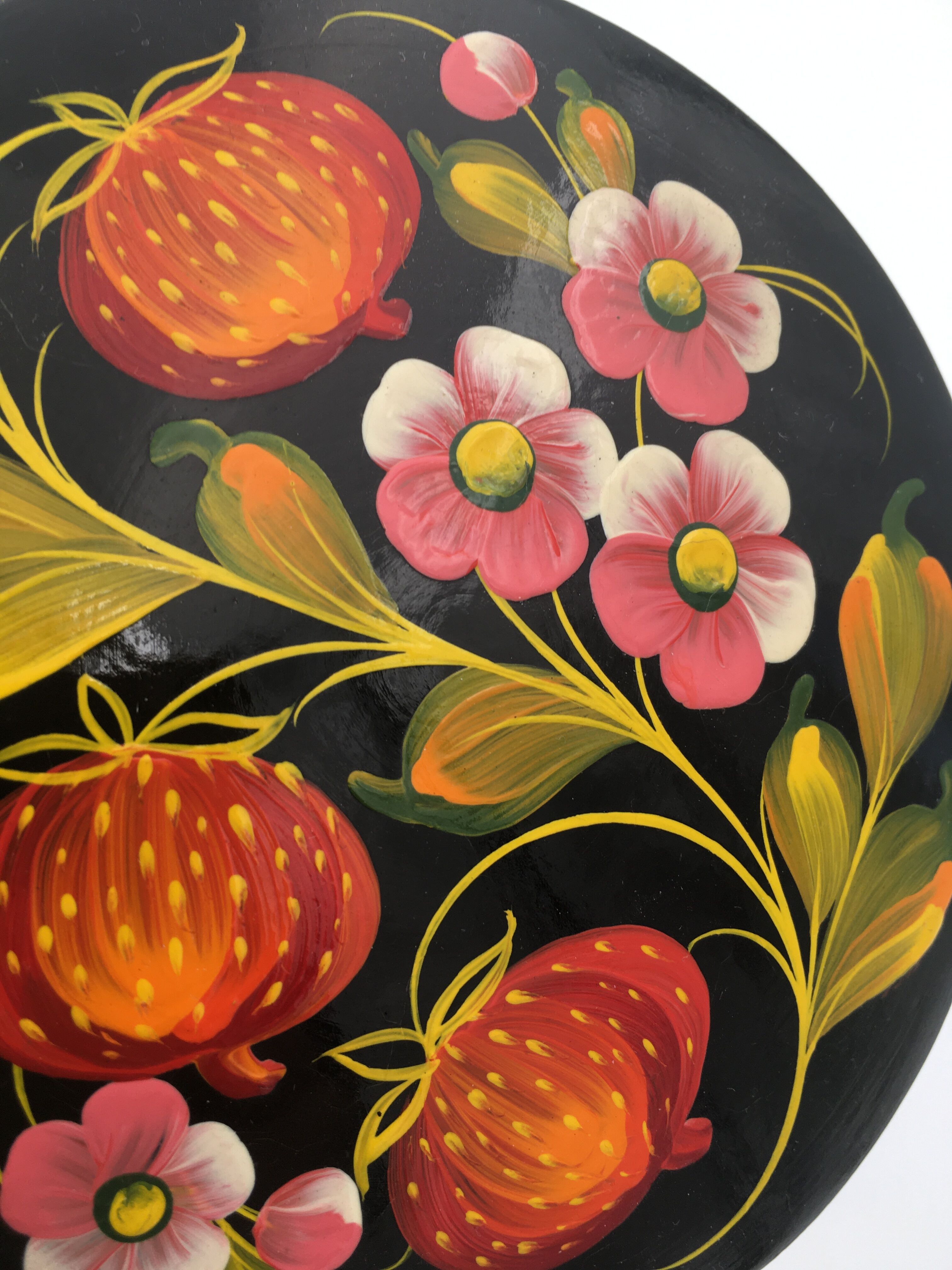 Khokhloma box in lashed wood, hand-painted - Russian crafts - 1960s