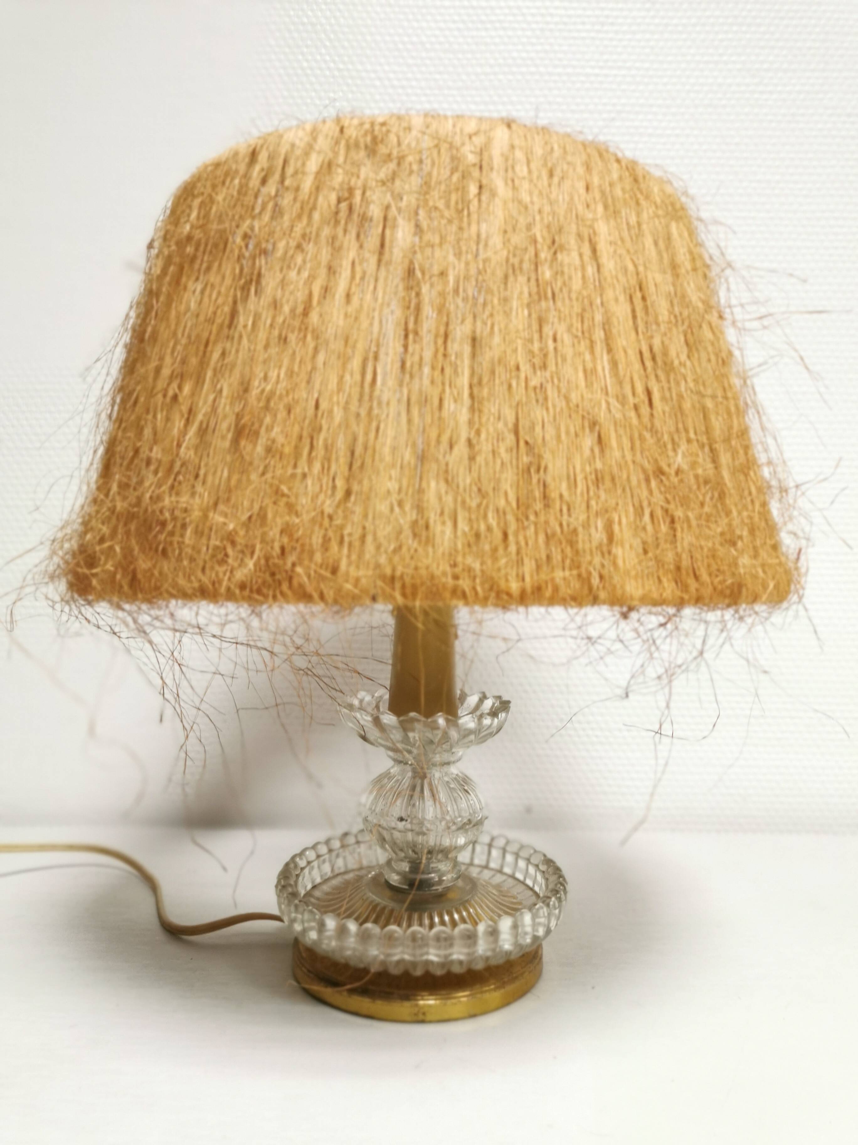 Lampe vintage tiki bar abat jour en fibre naturelle