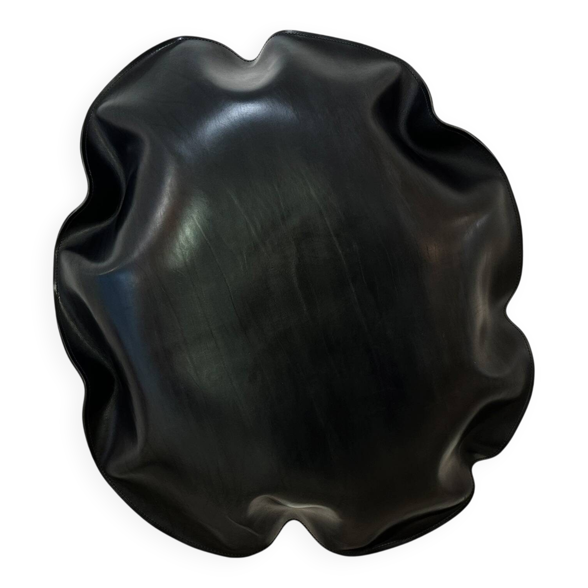 Contemporary Jordi Ribaudí Black Natural Leather Wall Sculpture, 2025