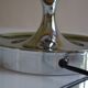 Vintage lamp base yellow and chrome metal circa 1970