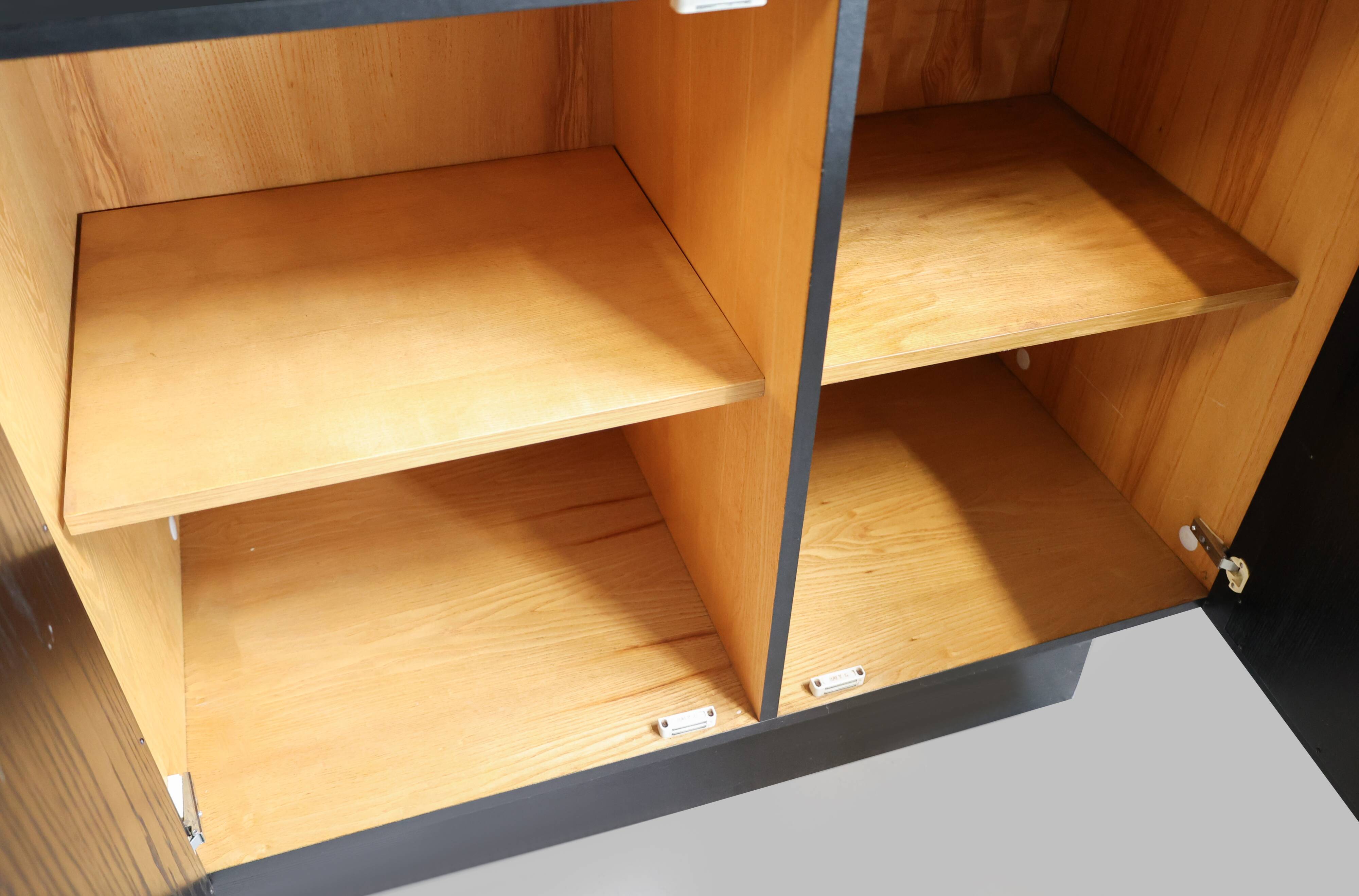 Brutalist sideboard in black ebonized wood