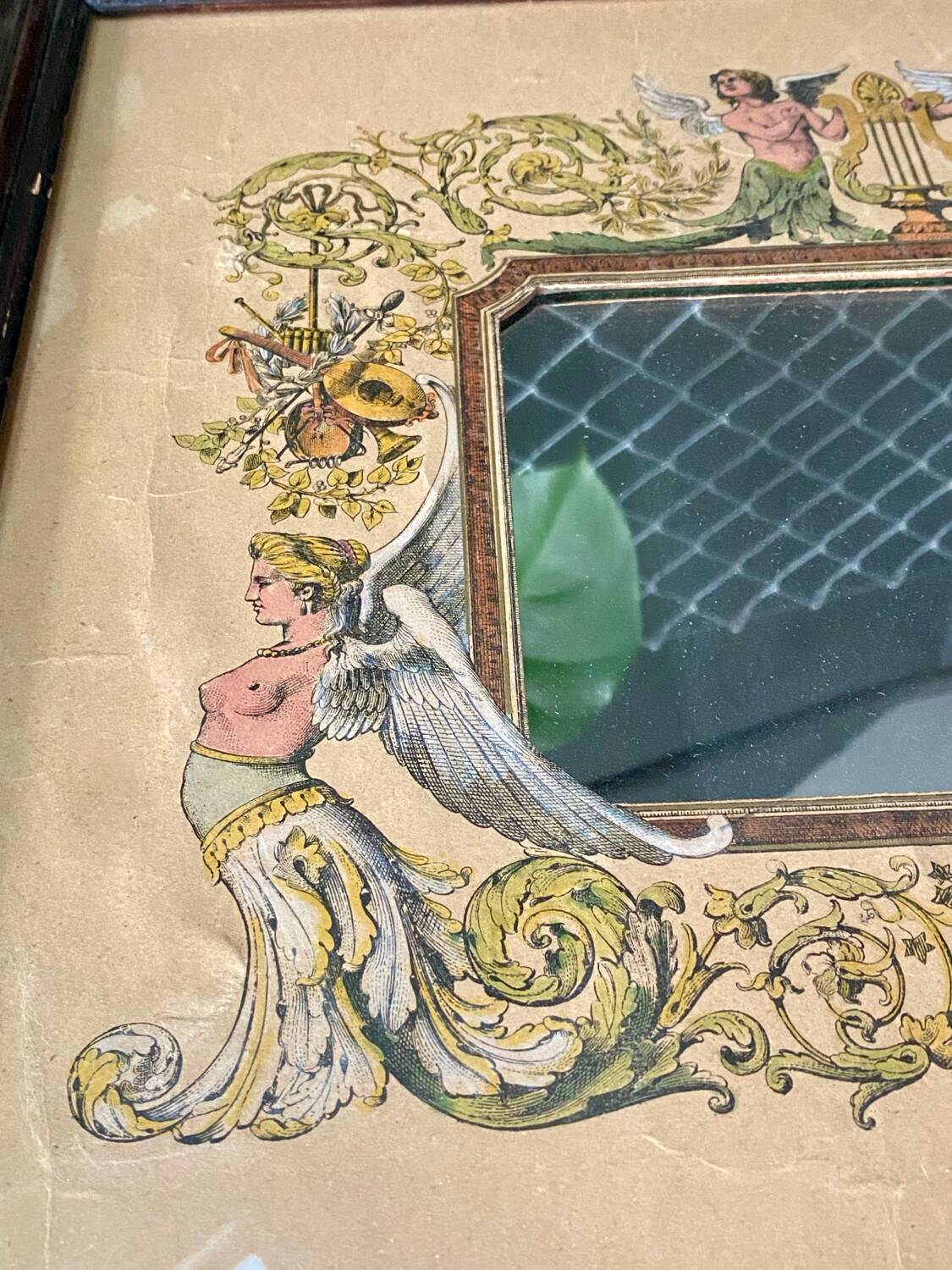 Antique wooden mirror