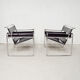 Paire de fauteuils Wassily noir, Italie 1980