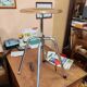 Industrial tripod stool with screw Jide Limoges 1950