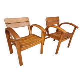 Ensemble de chaises design pour enfants en hêtre années 1950