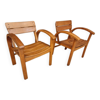 Ensemble de chaises design pour enfants en hêtre années 1950