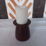 Solid wenge wood cylinder candle holder