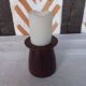 Solid wenge wood cylinder candle holder