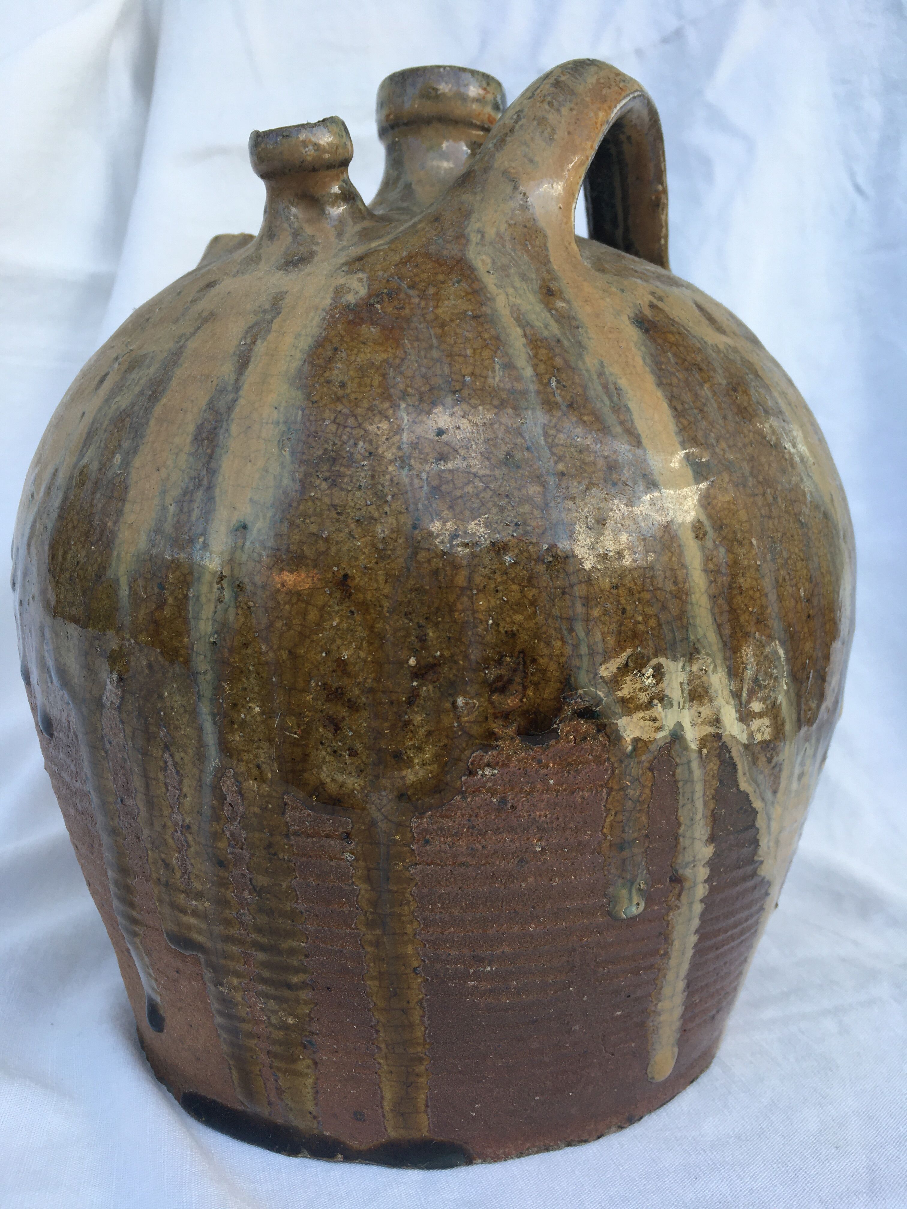 Oil jar in glazed stoneware