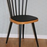 4 Baumann 740G chairs light beech black skai