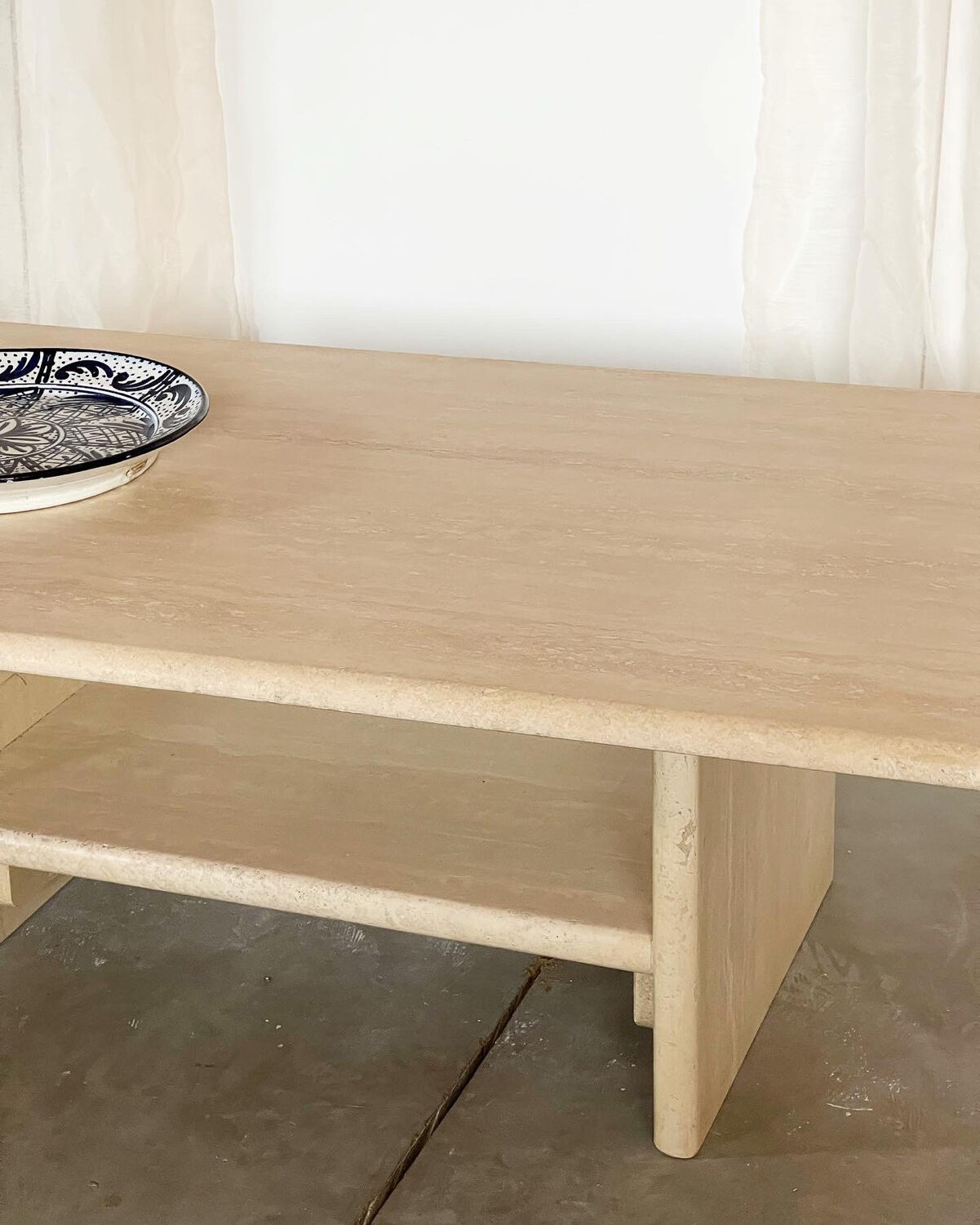 Travertine coffee table