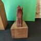 Pair of sculpted oak bookends – The Crow and the Fox