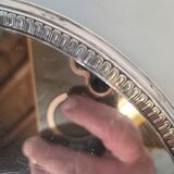 Silver-plated mirror tray centrepiece from the mid-20th century, 30 cm.