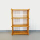 Bibliothèque étagère en pin vintage des années 80 dans le style Maison Regain