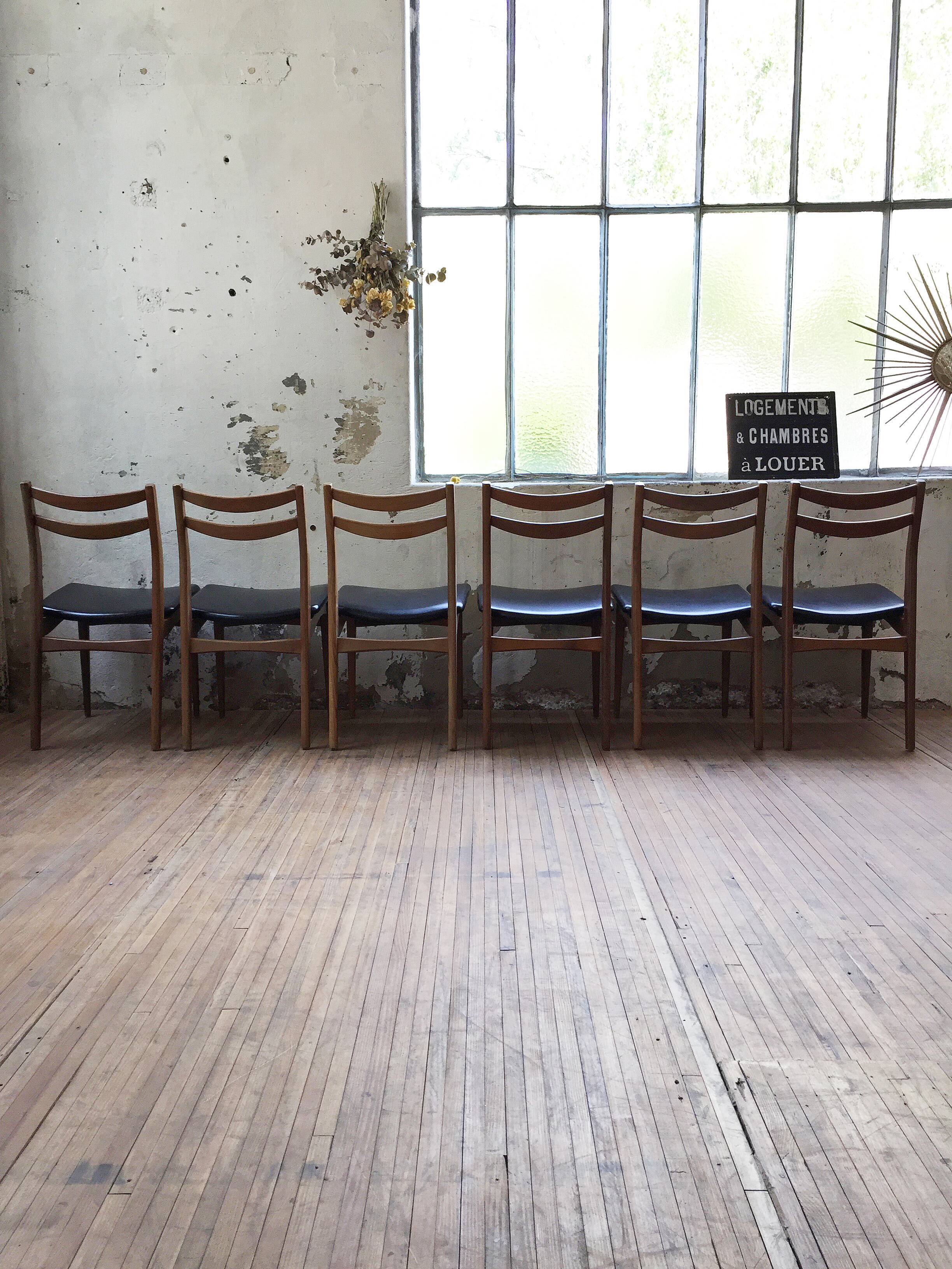 Série 6 chaises scandinaves