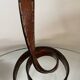 Vintage brutalist wrought iron snake candle holder