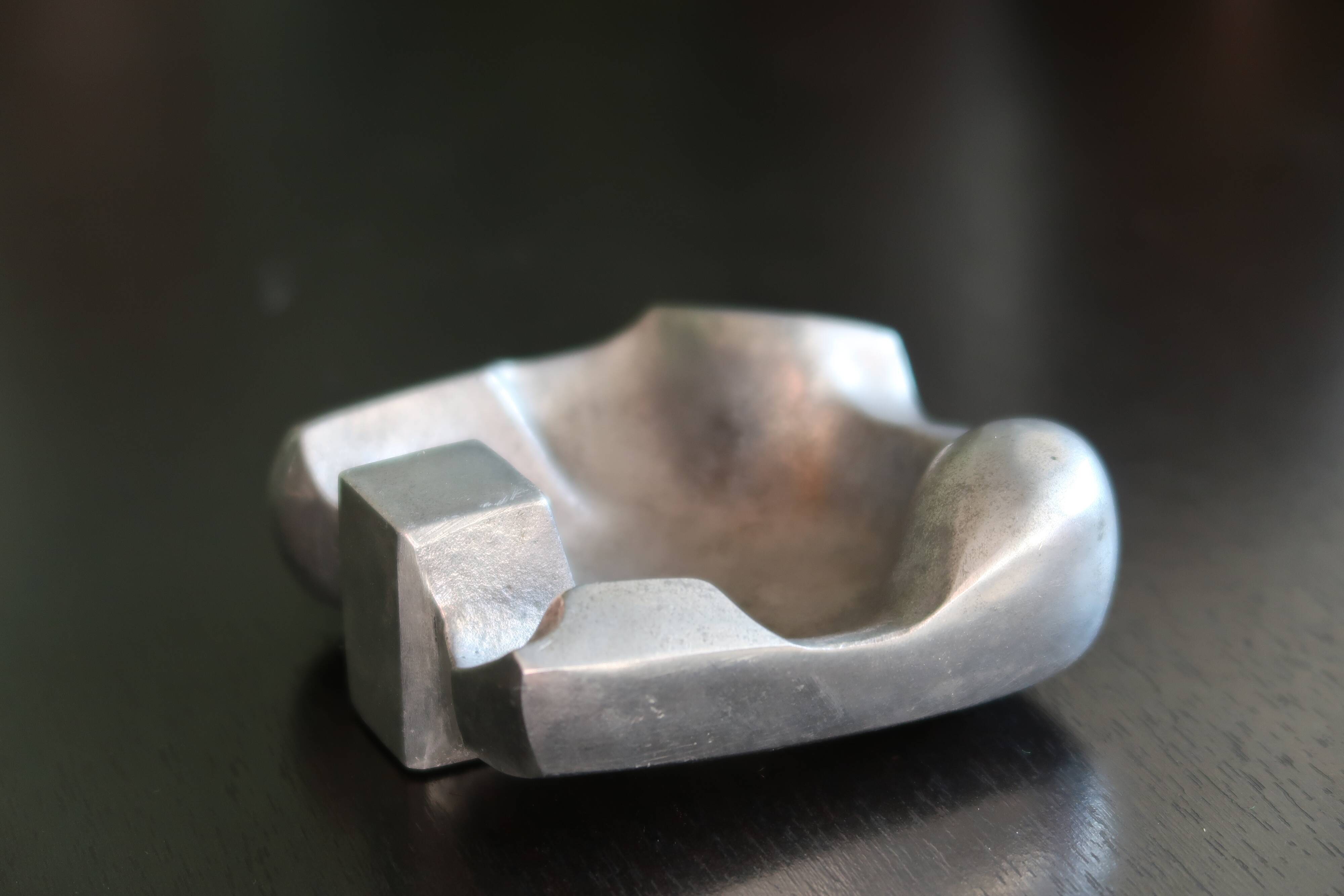 Modernist aluminum ashtray, 50s