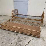 Rattan leg bed 1960