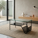 Metal and glass coffee table with magazine rack by Roche Bobois from the 1950s.