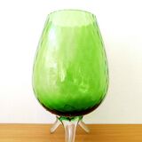 Green Empoli glass tealight vase