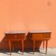 Pair of vintage bedside tables from the 1950s/60s in mahogany – tapered brass legs.
