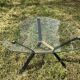Vintage triangular glass top coffee table