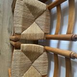 Chaises en pin et paille