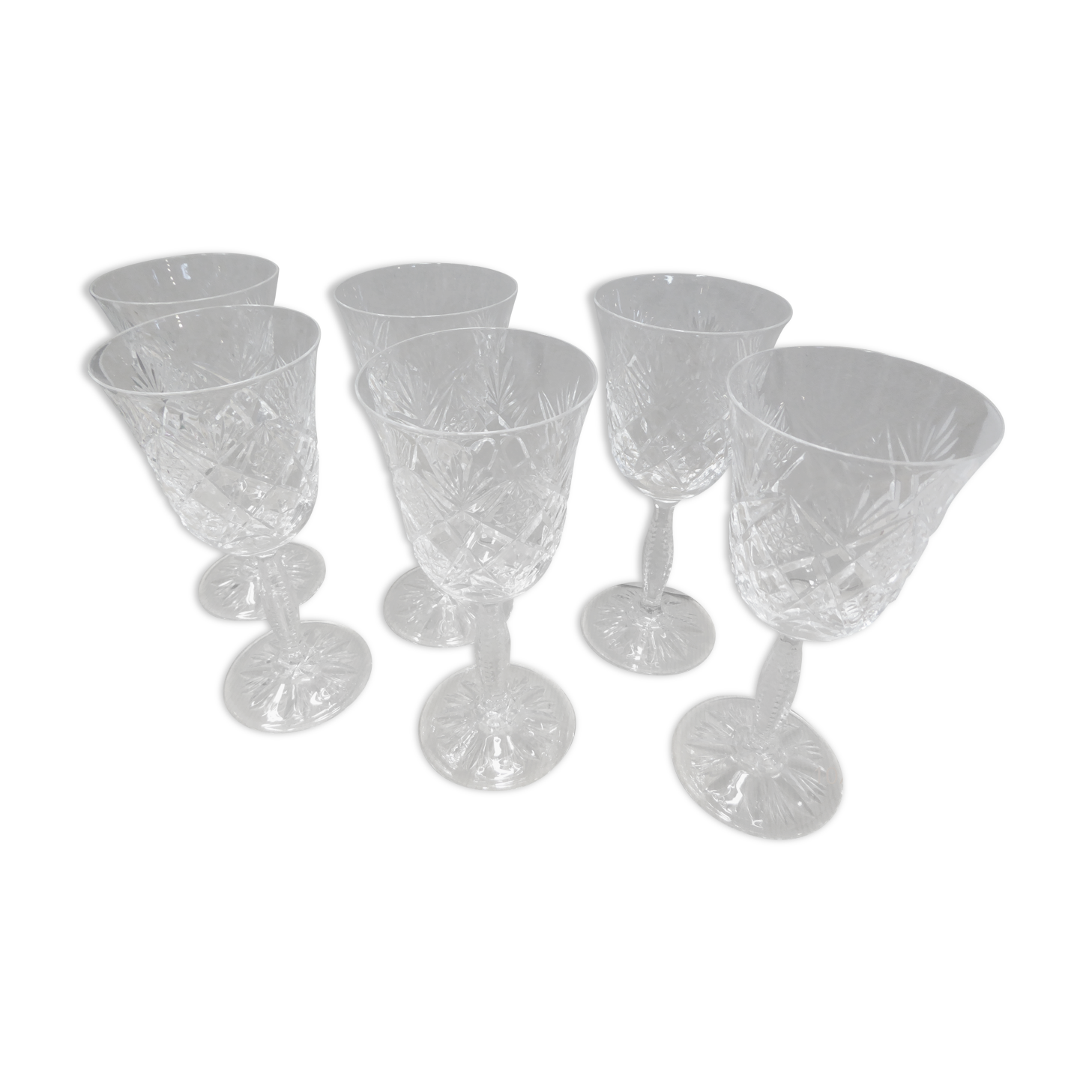 6 Paris crystal glasses