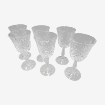 6 Paris crystal glasses