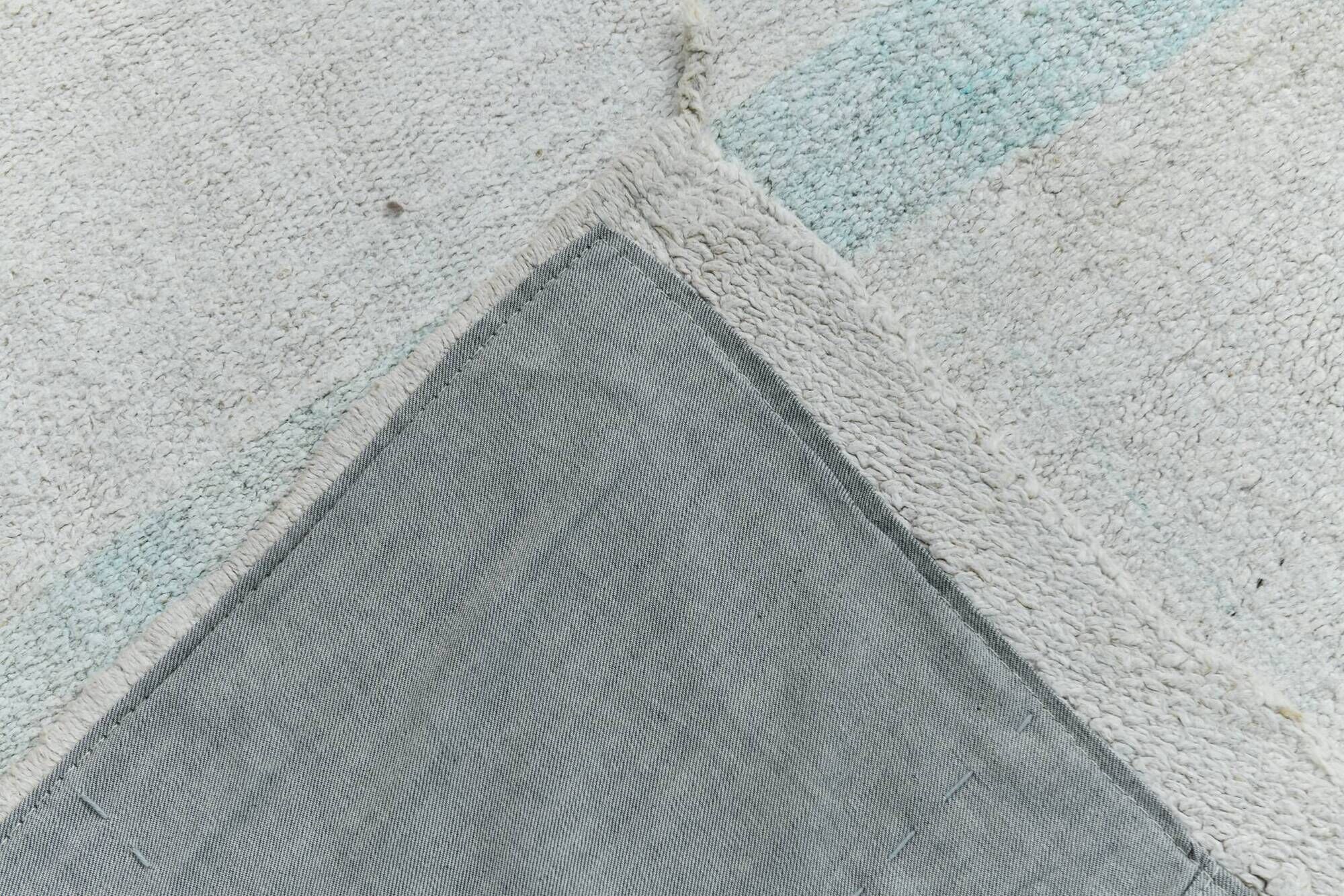 6x12 Off-White Long Wide Hand Woven Turkish Minimal Vintage Rug, 176x358 Cm