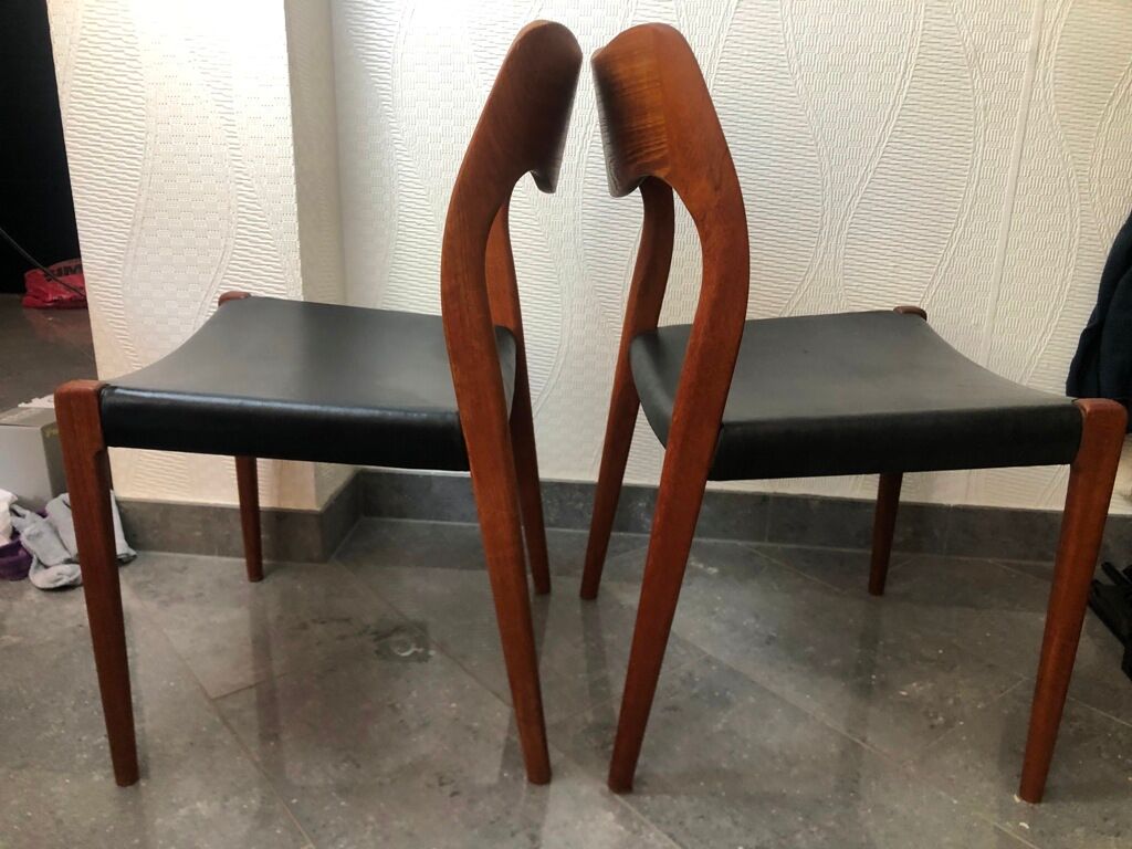 4 Danish jlmoller chairs from the 50s