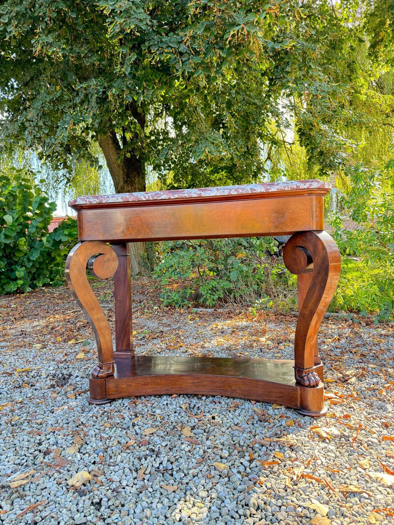 19th Century Empire Style Mahogany Console Table