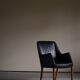 Danish Modern Armchair by Nanna Ditzel in oak and patinated leather, 1950s