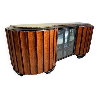 Large Art Deco Sideboard in Amboyna Root and Rosewood, Paris, 1925