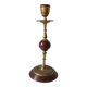 Antique beautiful hard stone candlestick, jasper, red marble, 19th century