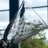 6 engraved wine glasses.