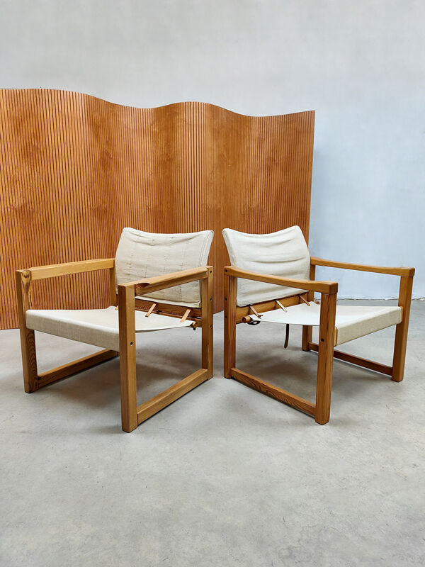 Lot de 2 fauteuils safari suédois 'diana' Karin Mobring