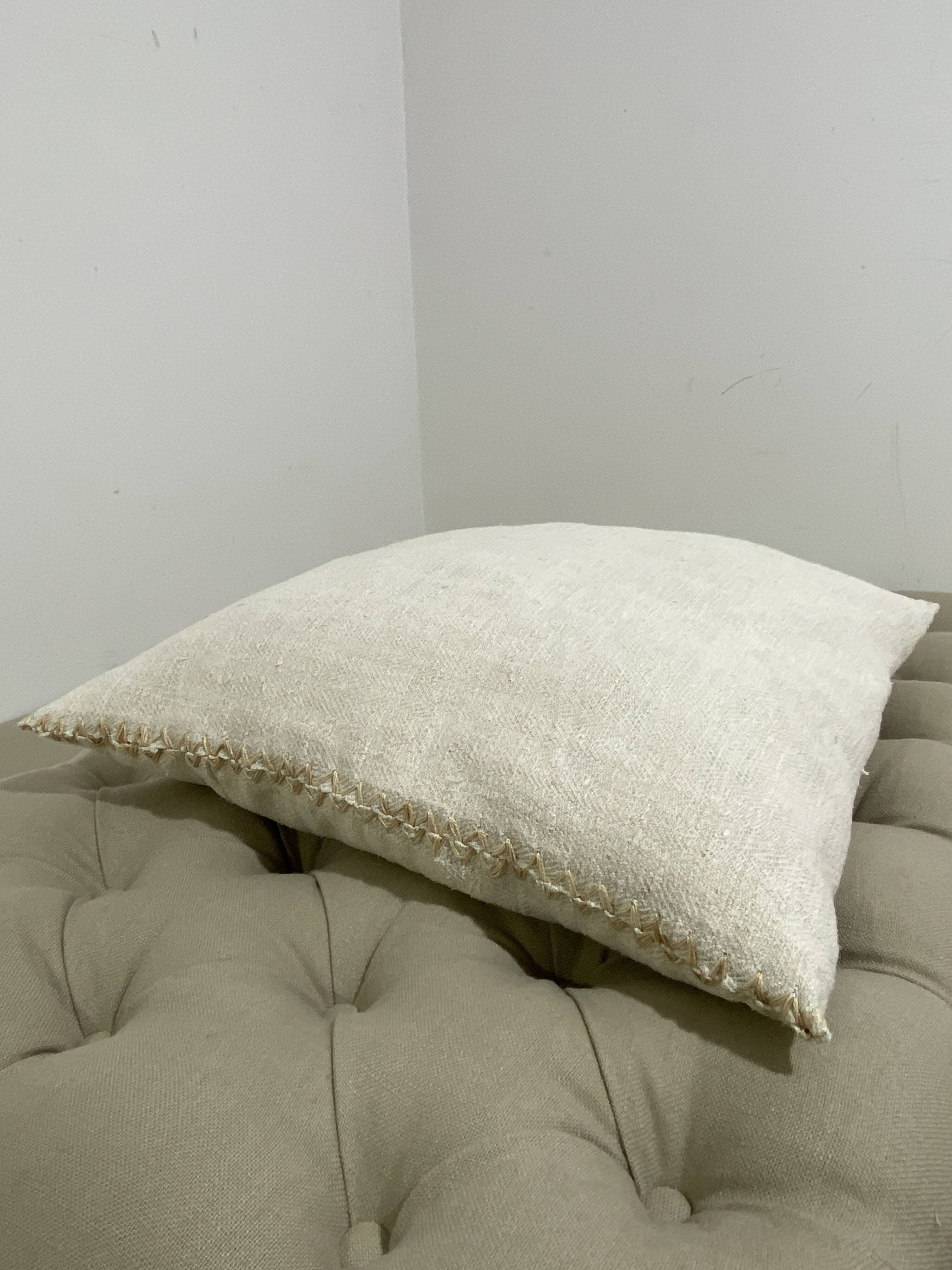 Kilim style cushion with hand embroidery