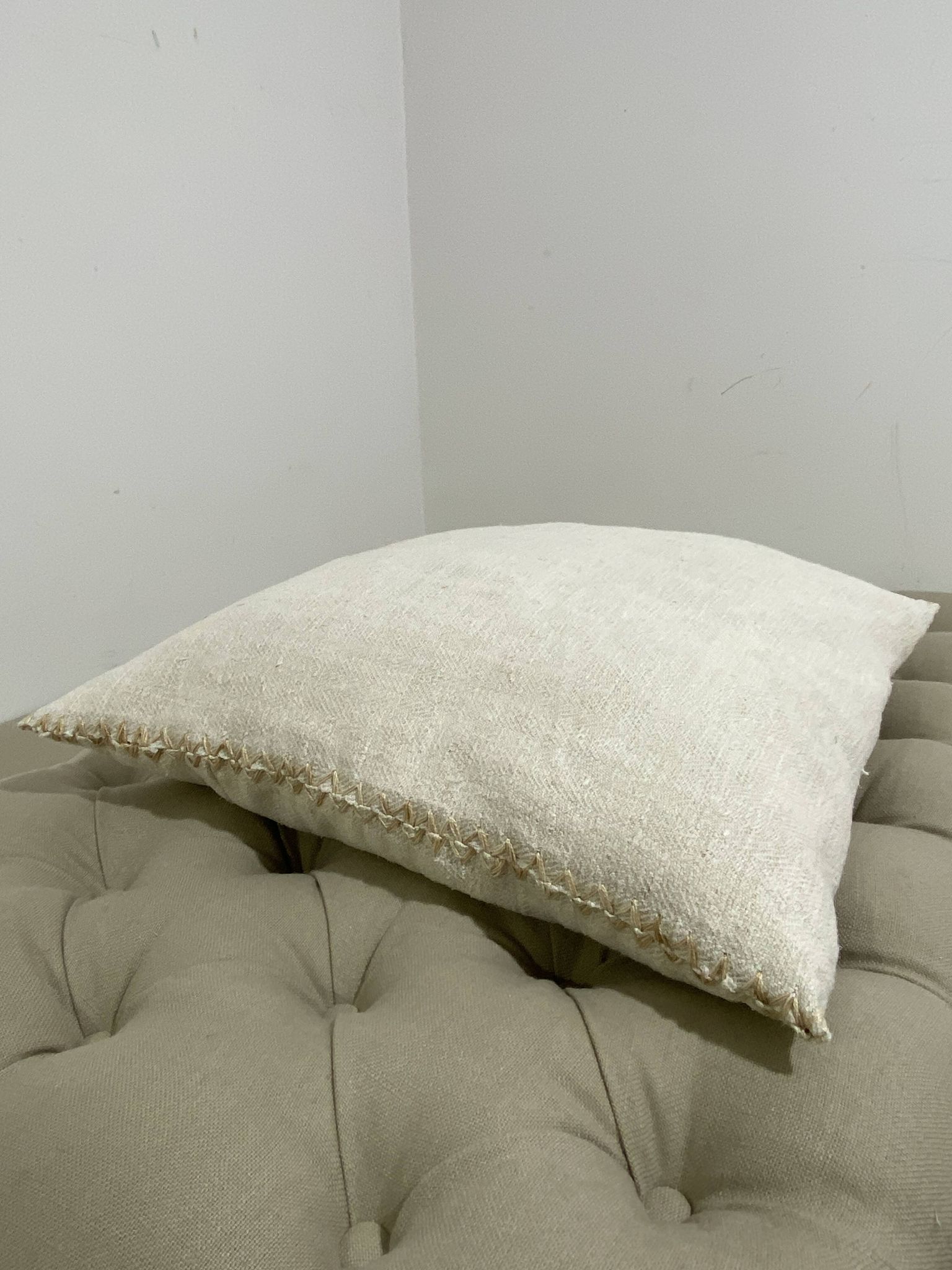 Kilim style cushion with hand embroidery